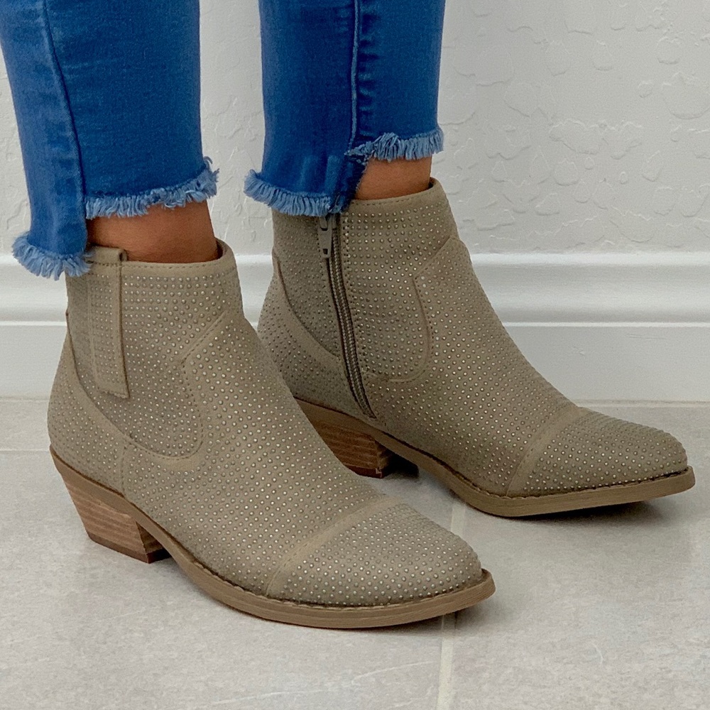 Shine On All Over Studded Western Ankle Bootie - Picture 4 of 7